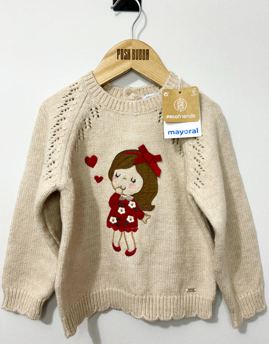 Mayoral Girls Beige Jumper 24m