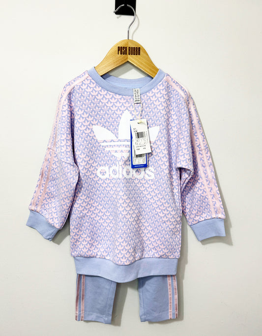 Adidas Toddler Lilac Tracksuit 2-3y