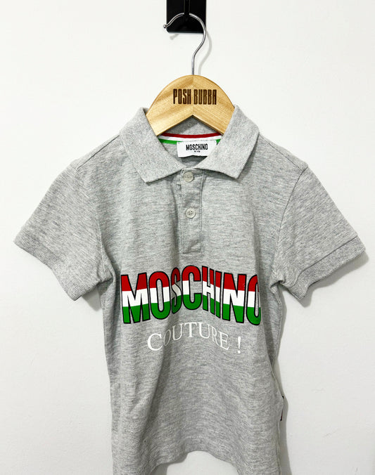 Moschino Polo Boys Gray T-shirt No Tags 4y