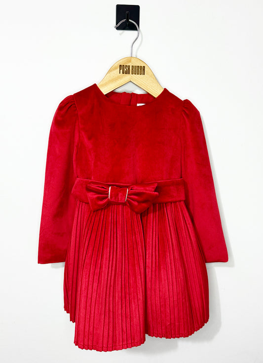 Mayoral Red Velvet Dress 2-3y No Tags