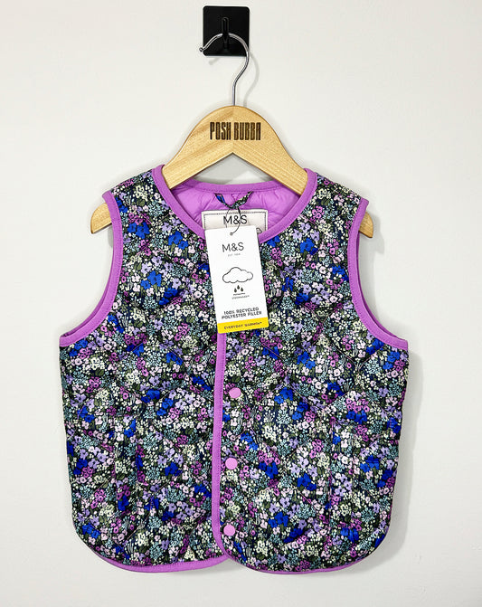 M&S Girls Pink & Purple Gilet 4-5y