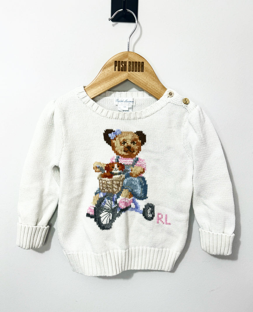 Ralph Lauren Girls Teddy Bike Jumper 12m No Tags