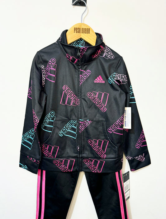 Adidas Black/Pink Tracksuit 3y