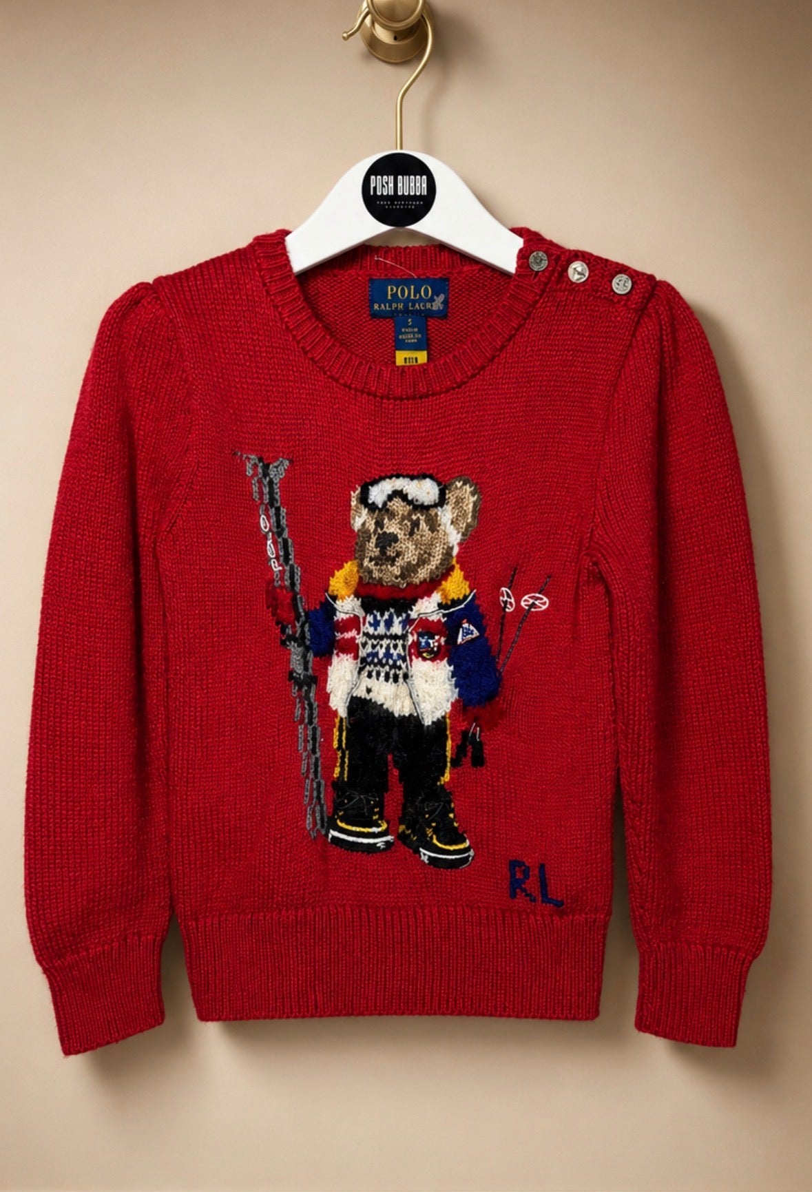 Ralph Lauren Red Ski Jumper 3-4y