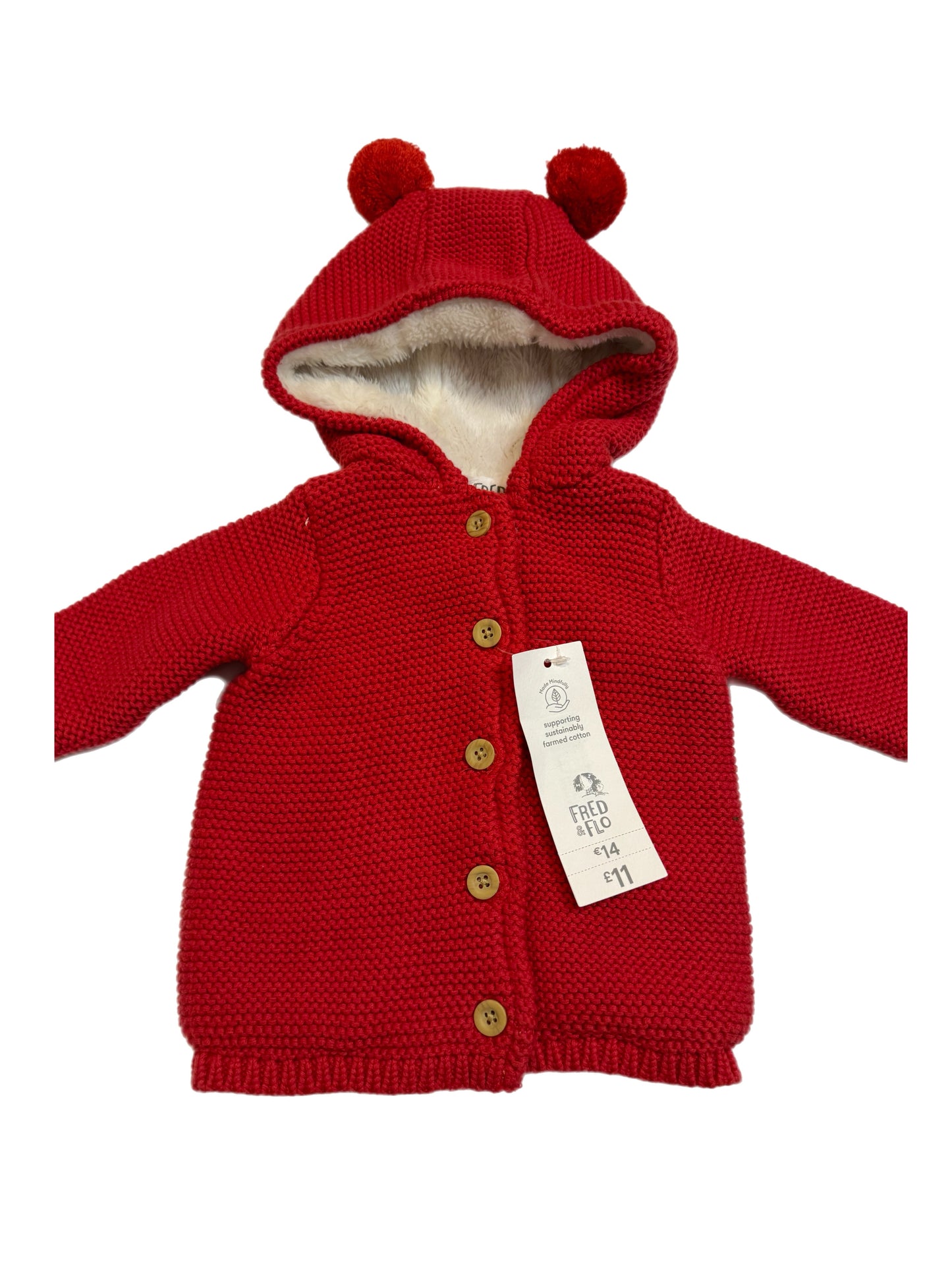 F&F Red Cardigan 0-1m