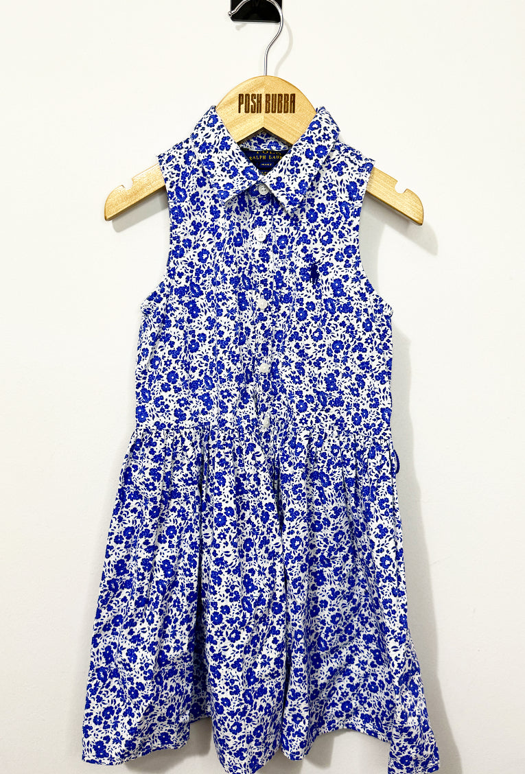 Ralph Lauren Blue Floral Summer Dress 4y