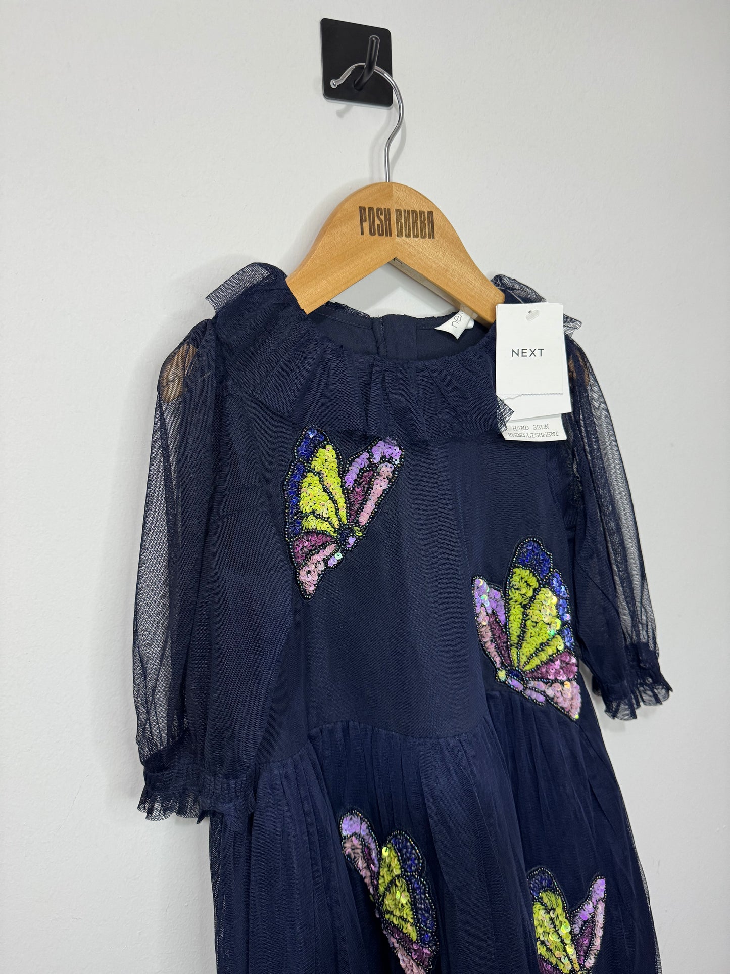 Next Girls Navy Butterfly Dress 5y