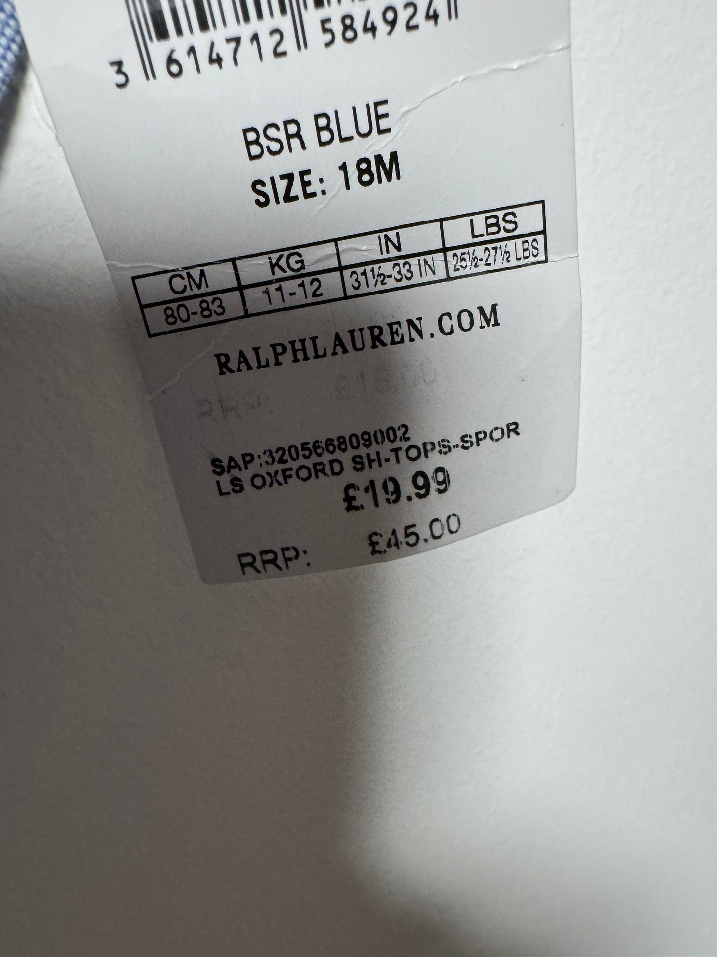 Ralph Lauren Boys Shirt 18-24m