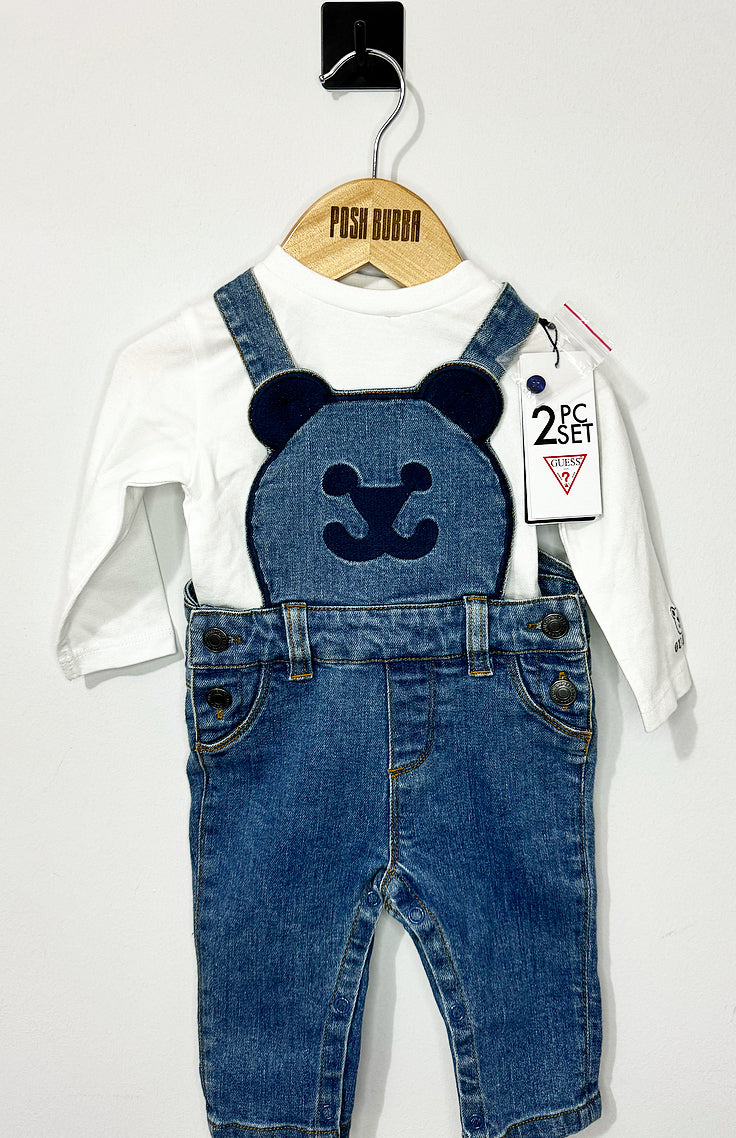 Guess Baby Boys Dungarees Denim Set 3-6m