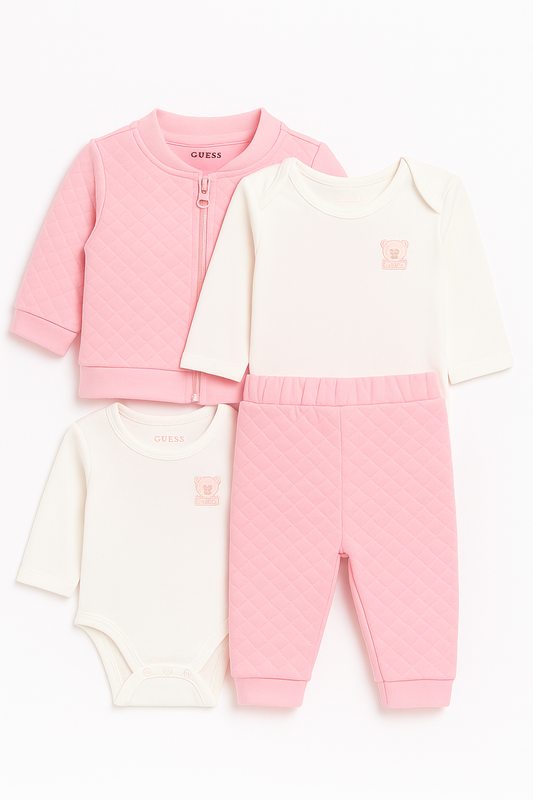 Комплект от 3 части за бебешко момиче Guess 0-3м. Нов с етикети