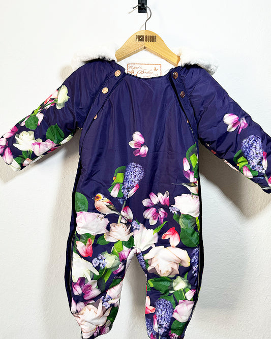 Ted Baker Floral Snowsuit 12-18m No Tags #5018