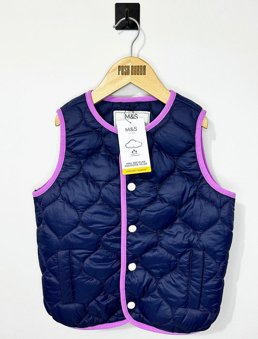 M&S Dark Blue Girls Gilet 6-7y