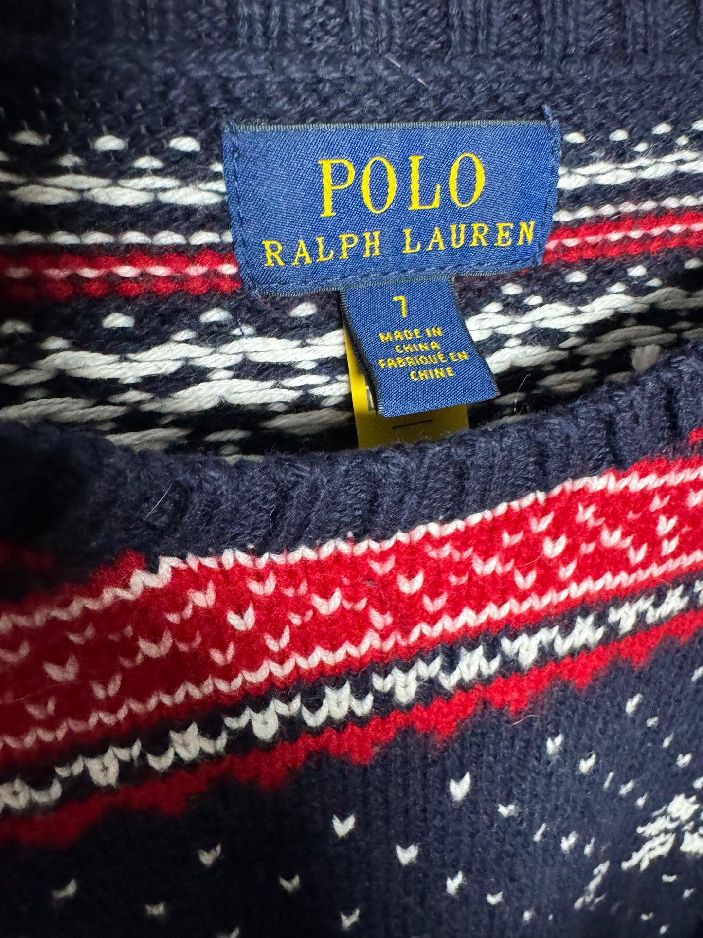 Ralph Lauren polo bear jumper 7y