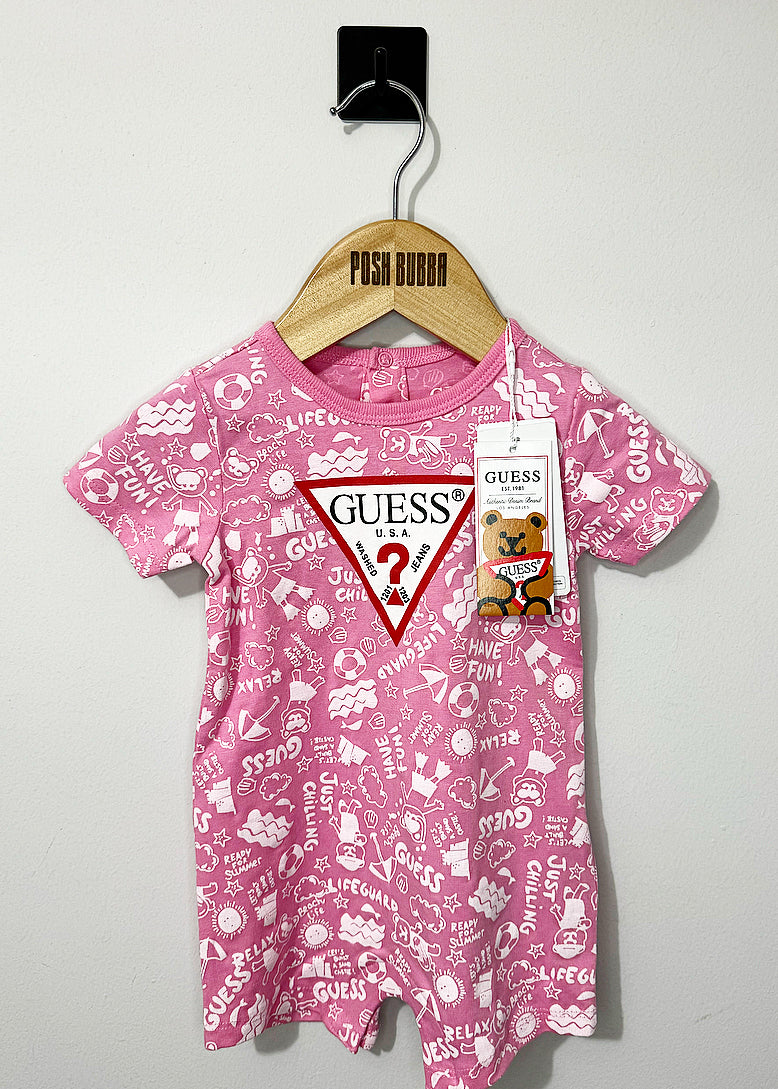 Guess Pink Romper 3-6m