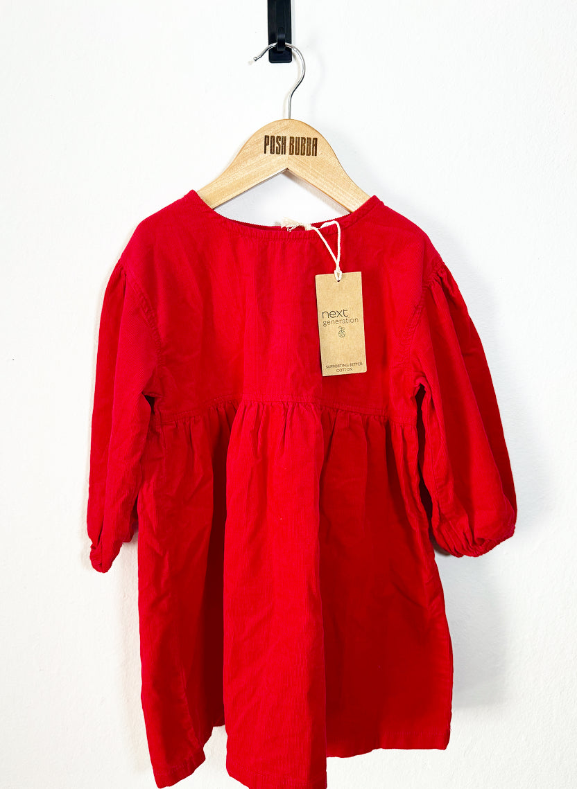 Next Red Christmas Dress 3-4y #7019