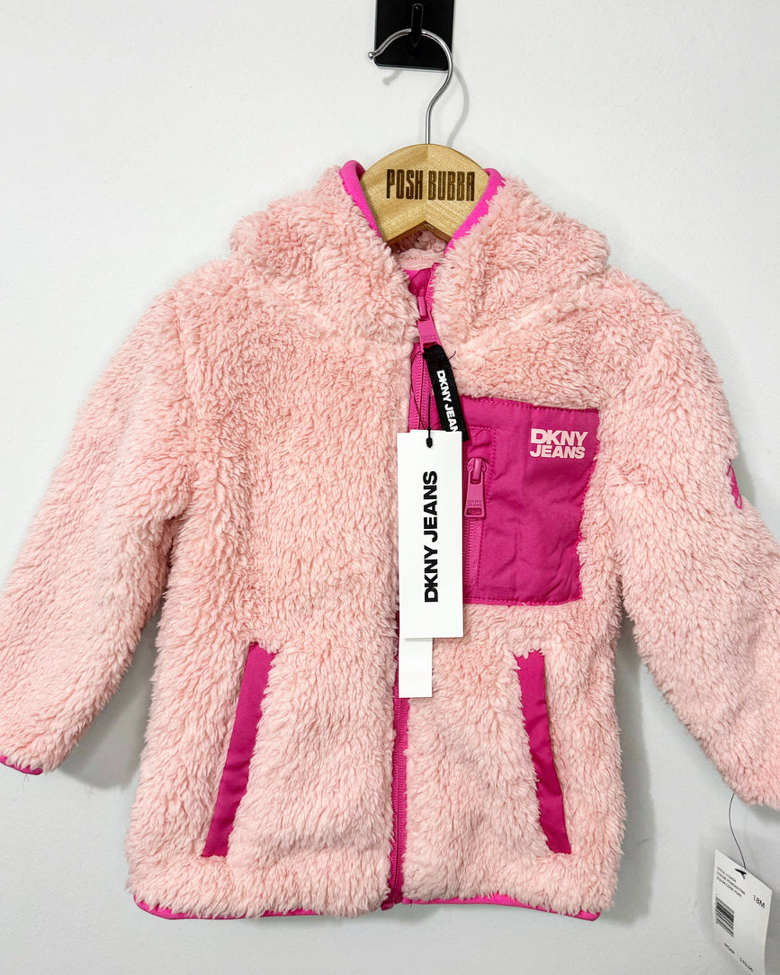 DKNY Pink Fleece Jacket 18m