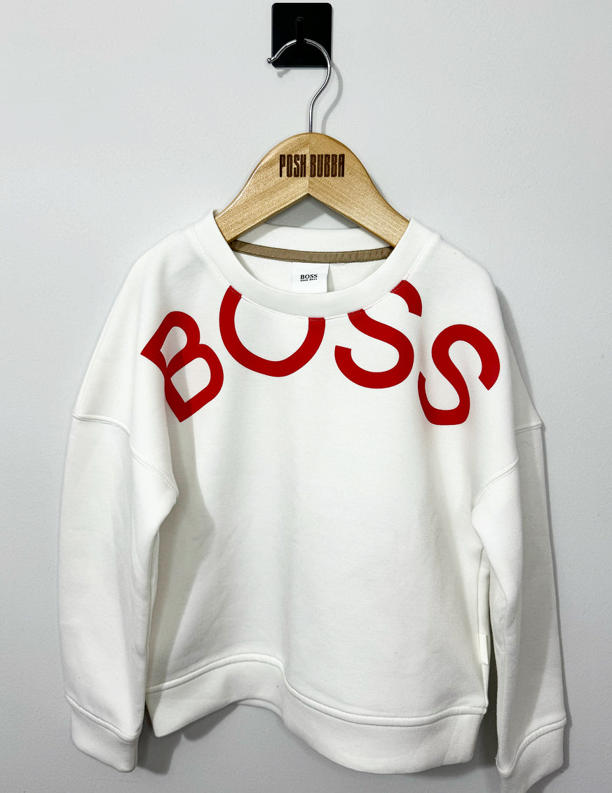 Boss white jumper 7y No Tags