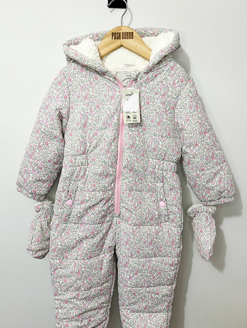 George Floral Snowsuit 1-2y