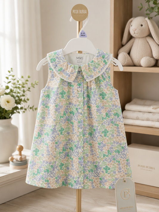 M&S Floral Dress 9-12m