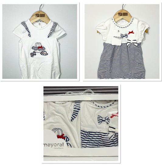 2pcs Mayoral Rompers 3-6m