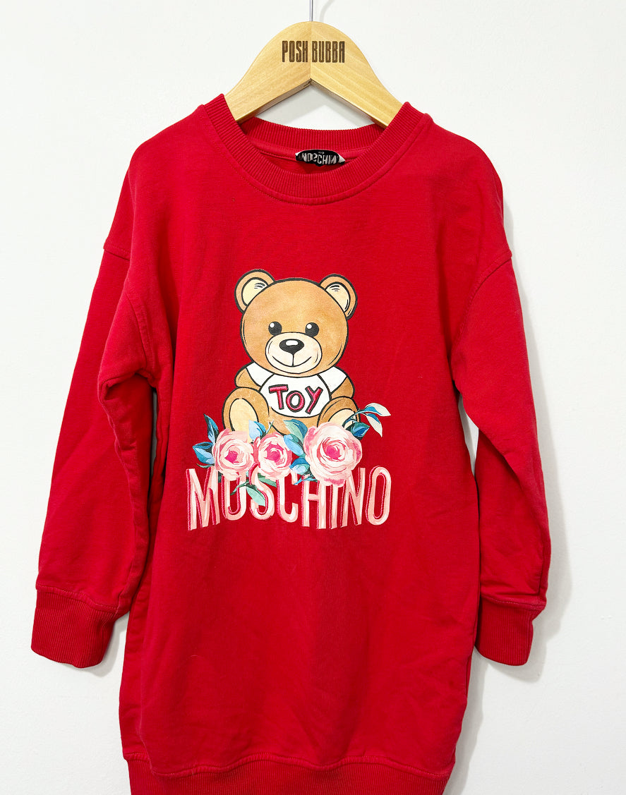 Moschino Red Roses Bear Dress 6y No Tags