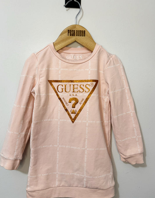 Guess Peach Glitter Dress 2y No Tags