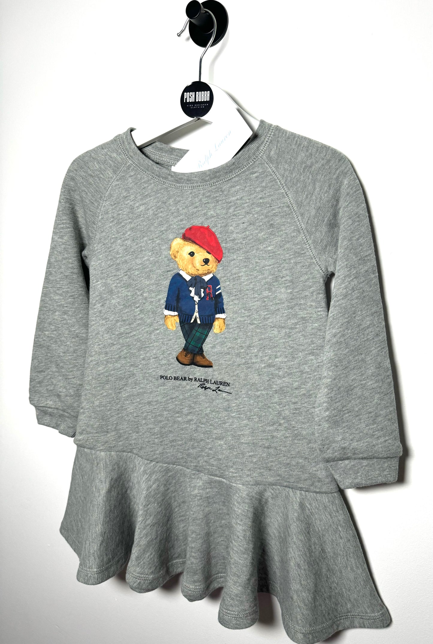 Ralph Lauren Polo Bear Grey Dress 24m