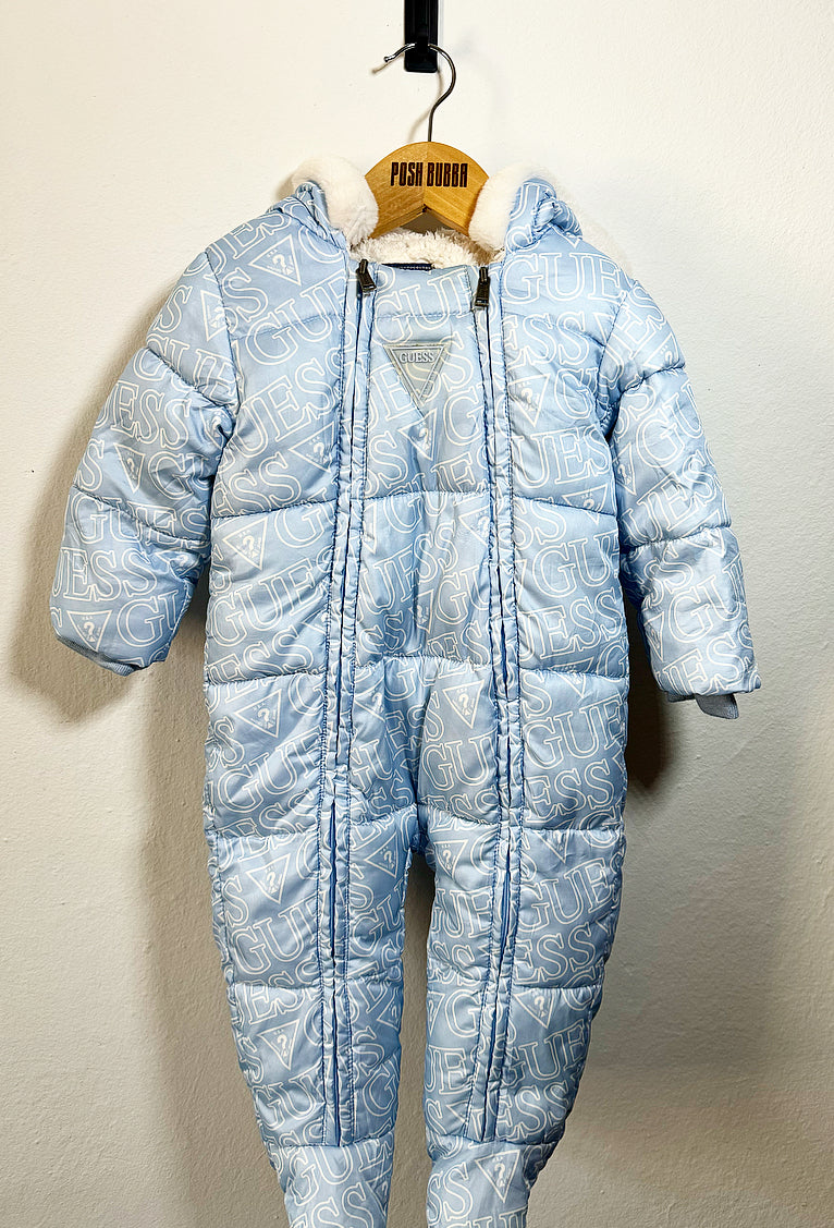 Guess Baby Blue Snowsuit 6-9m No Tags