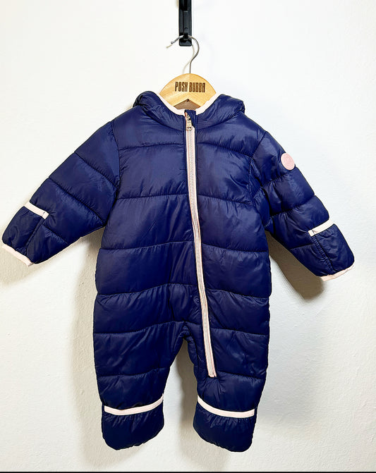 Michael Kors Snowsuit Dark Blue/Pink 0-6m No Tags #5006