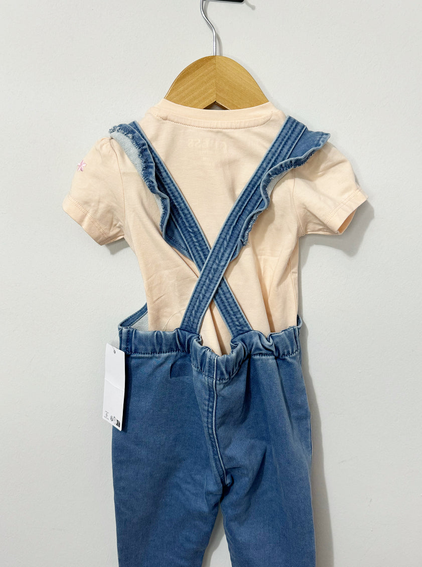 Guess Dungarees & Top Set 6-9m