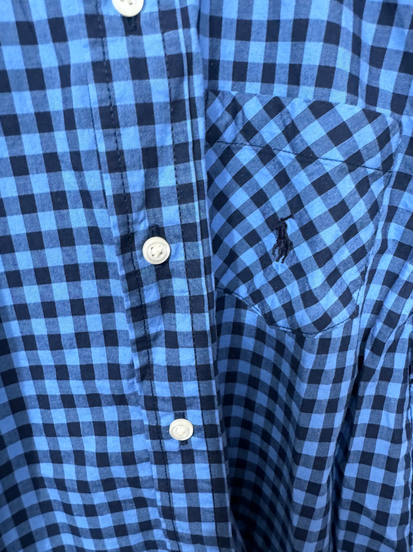 Ralph Lauren Navy Check Shirt 6-7y