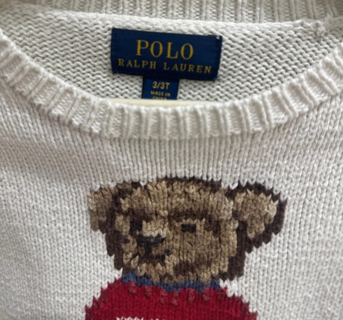 Ralph Lauren Polo Bear white Jumper 2-3y