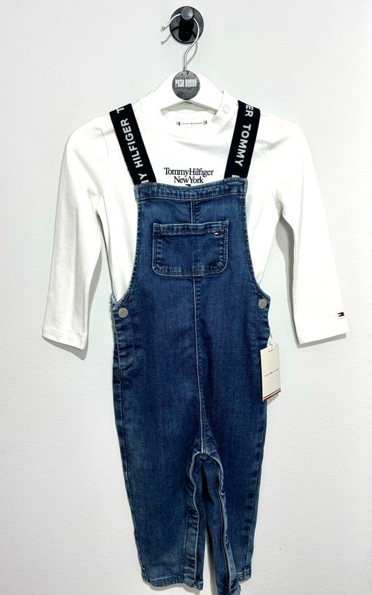 Tommy Hilfiger Boys Dungarees 12-18m New with tags 141057