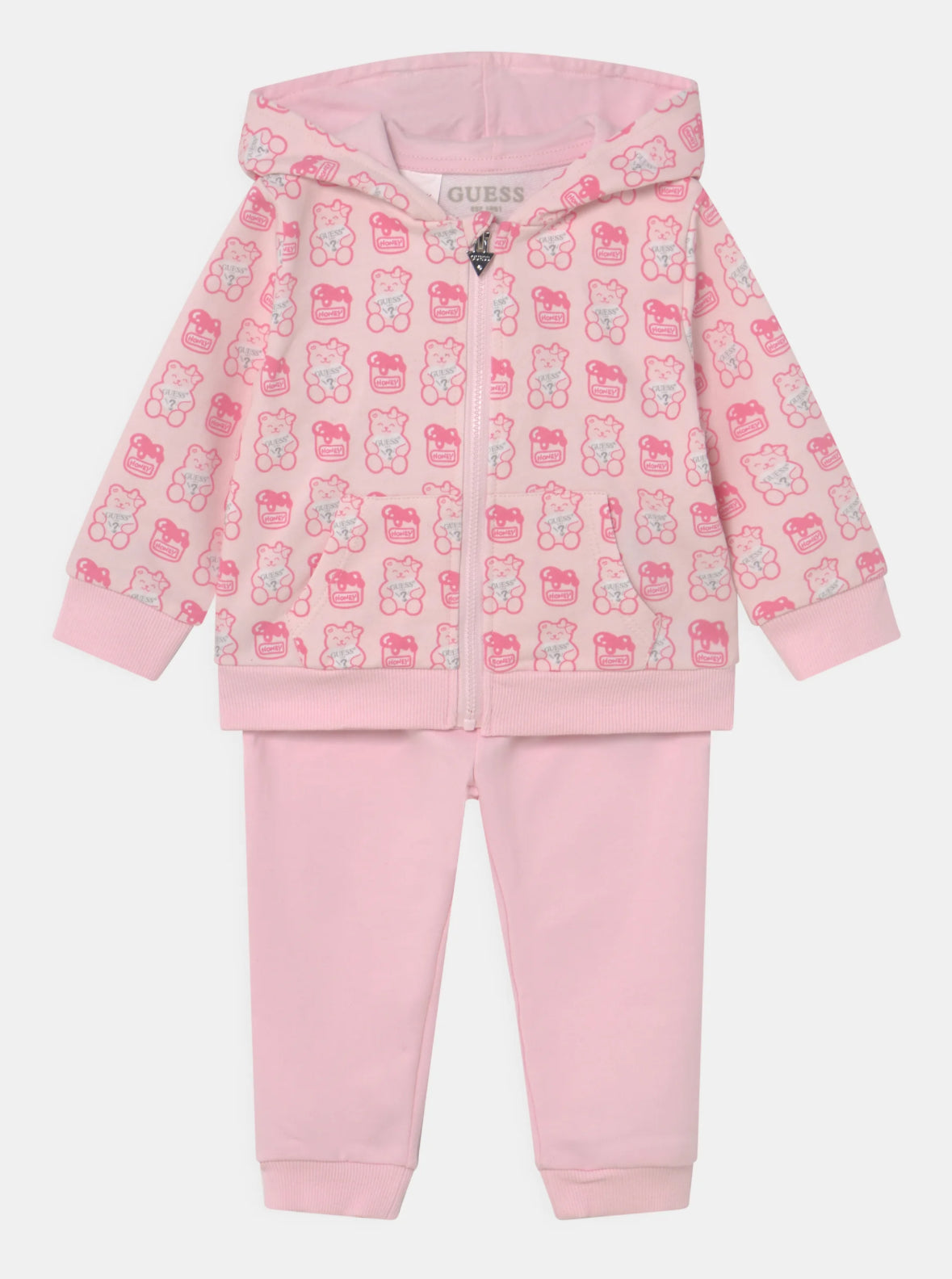 Guess Pink Teddies Girls Tracksuit 24m