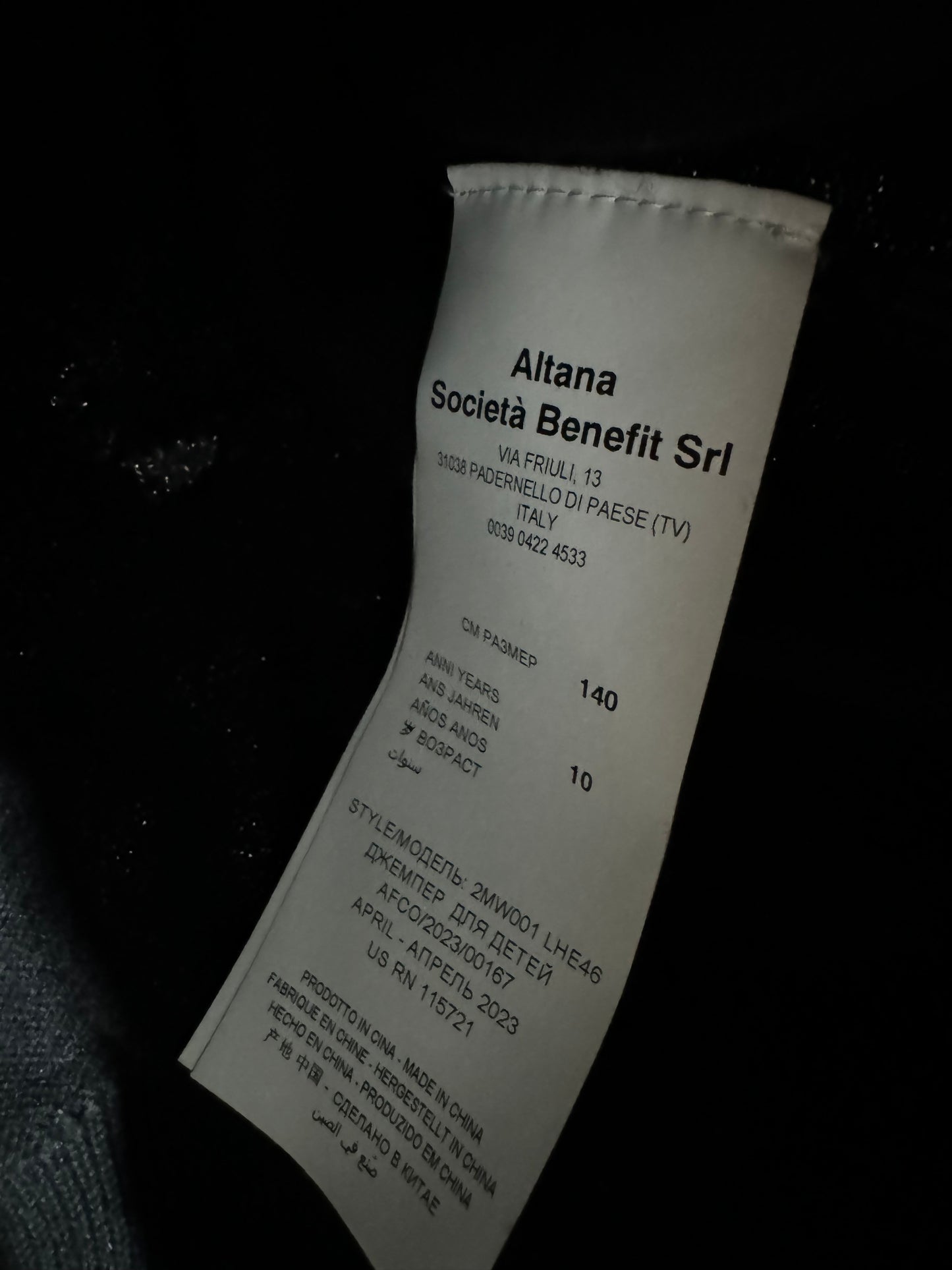 Philipp Plein Black Jumper 10y New No Tags 141092