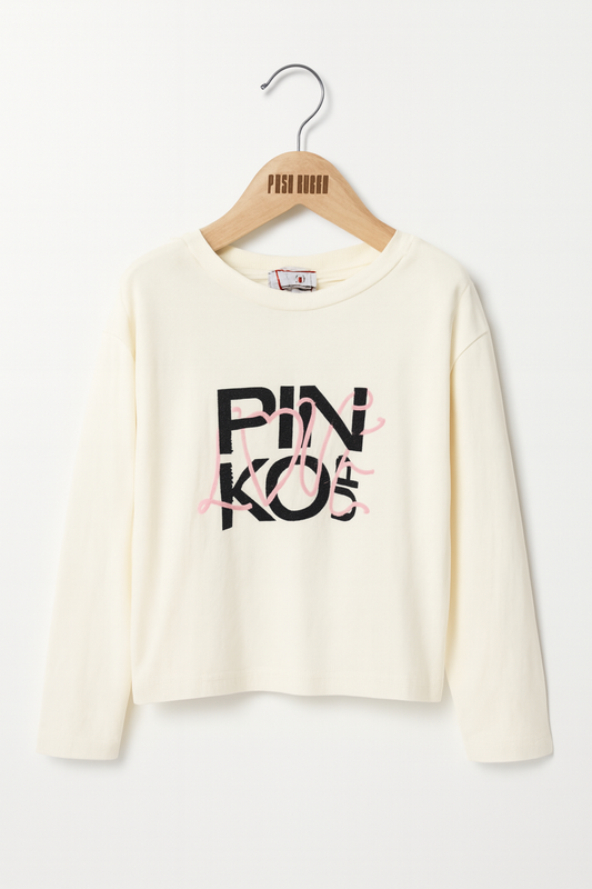 Тениска с дълъг ръкав PINKO за момичета, 4 г., нова с етикети 141047