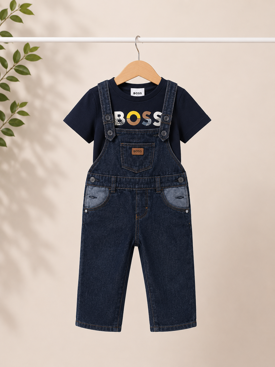 Hugo Boss Dungarees Set 9-12m
